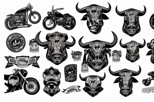 A motorcyclist with a bull's head tattoo idea