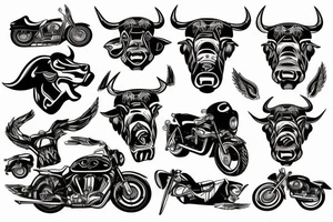 A motorcyclist with a bull's head tattoo idea