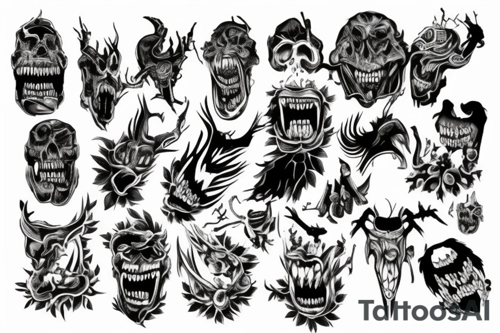 monster on the neck tattoo idea