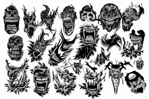 monster on the neck tattoo idea