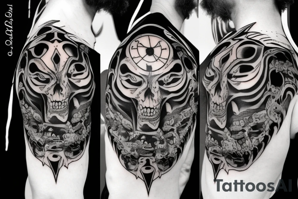 monster on the neck tattoo idea