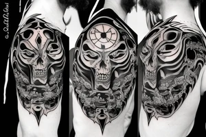 monster on the neck tattoo idea