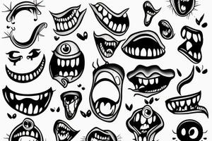 smiling monster tattoo idea