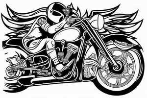 Biker driving a motorcycle tattoo idea