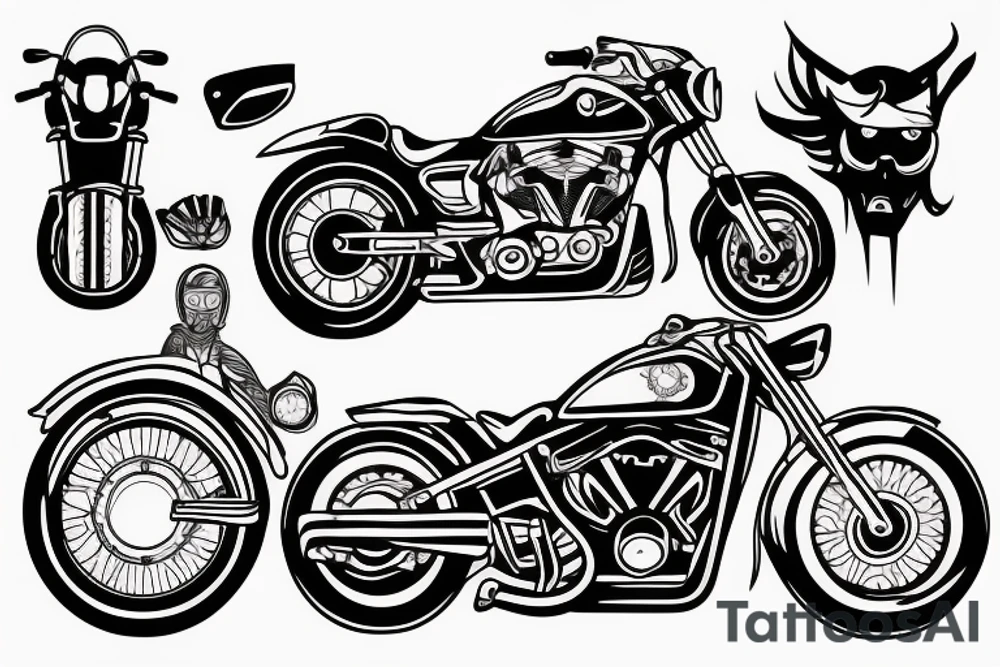 Biker driving a motorcycle tattoo idea