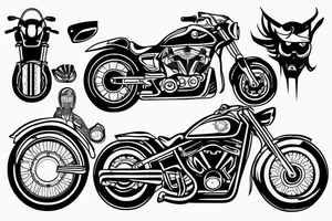 Biker driving a motorcycle tattoo idea