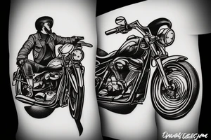 Biker driving a motorcycle tattoo idea
