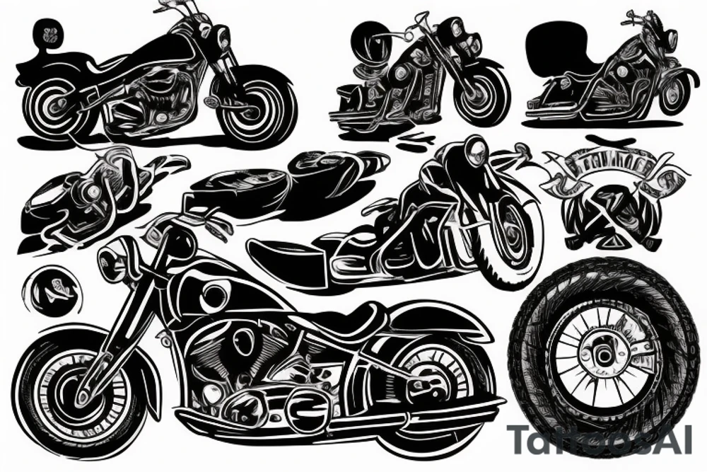 Biker driving a motorcycle tattoo idea