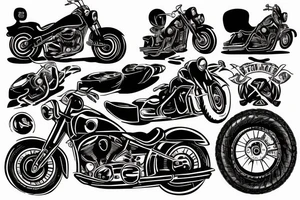 Biker driving a motorcycle tattoo idea