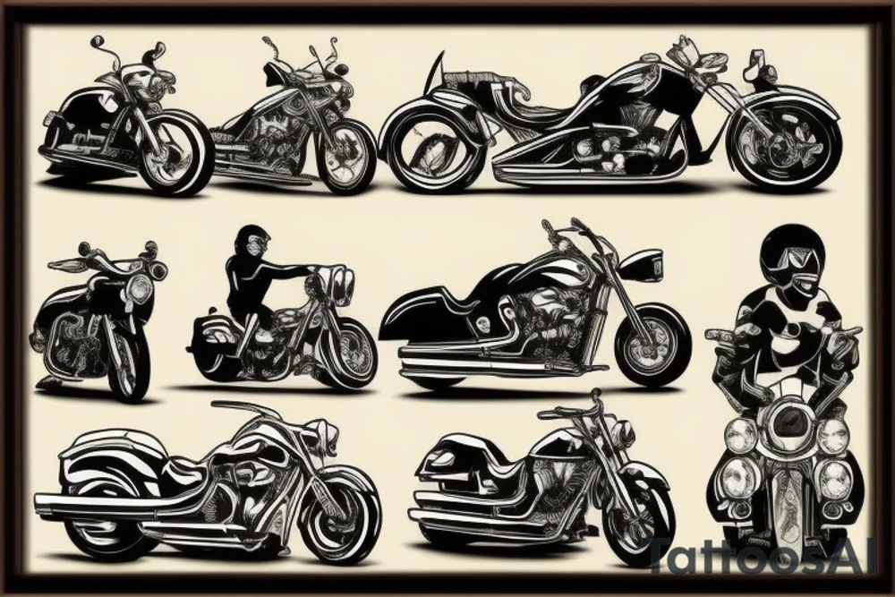 Biker driving a motorcycle tattoo idea