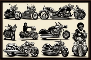 Biker driving a motorcycle tattoo idea