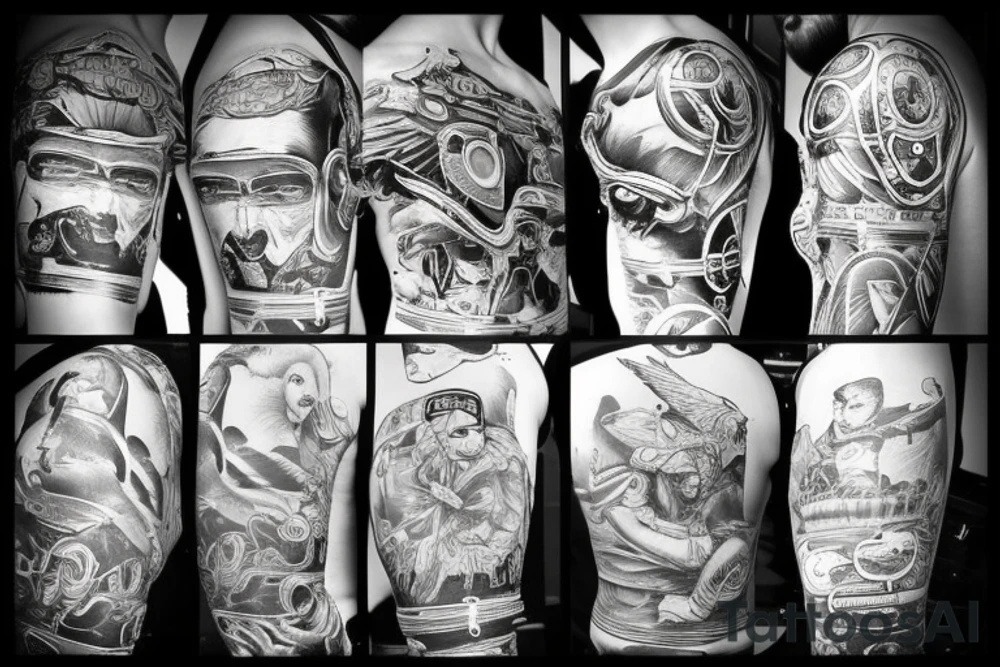 Biker driving a motorcycle tattoo idea