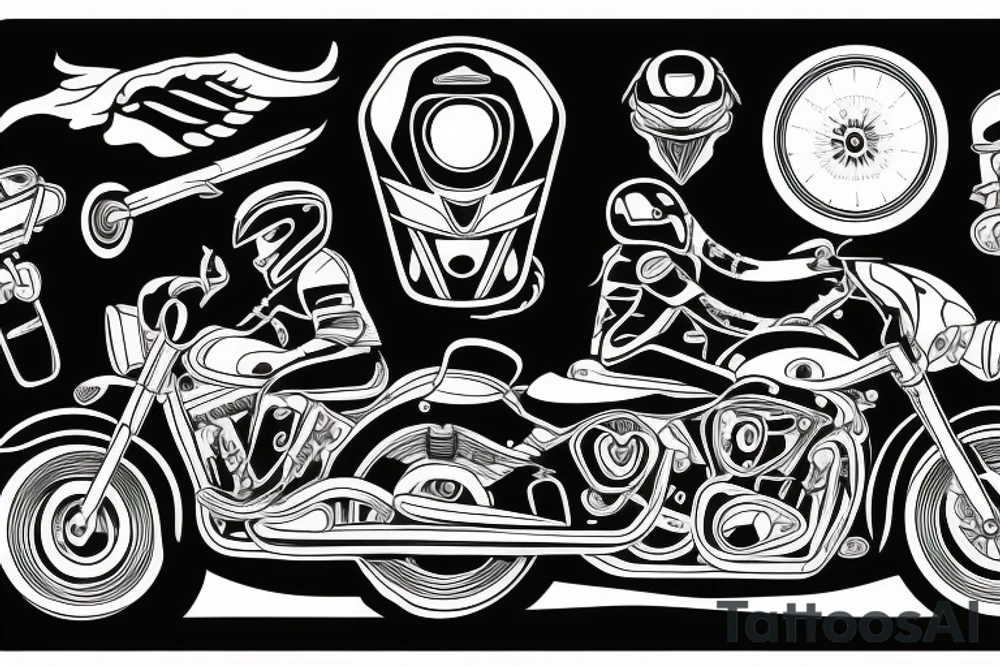 Biker driving a motorcycle tattoo idea