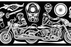 Biker driving a motorcycle tattoo idea