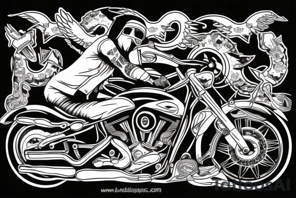Biker driving a motorcycle tattoo idea