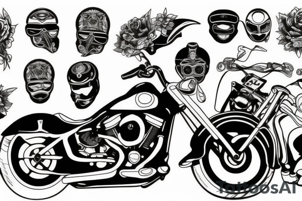 Biker driving a Harley tattoo idea
