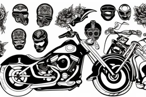 Biker driving a Harley tattoo idea