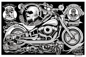 Biker driving a Harley tattoo idea