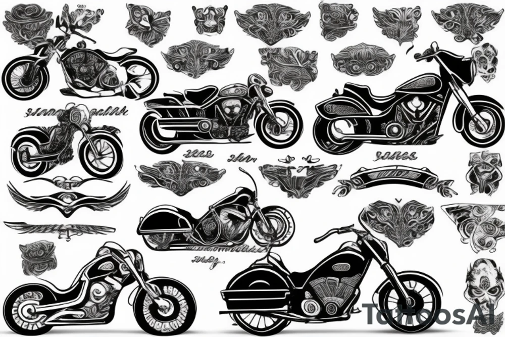 Biker driving tattoo idea
