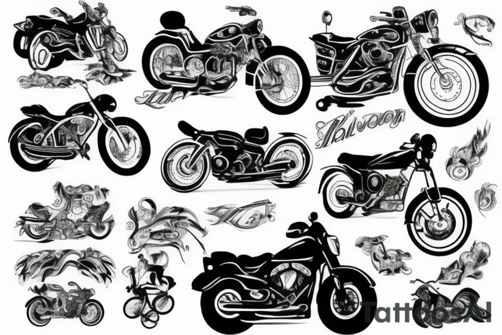 Biker driving tattoo idea