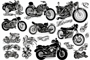 Biker driving tattoo idea