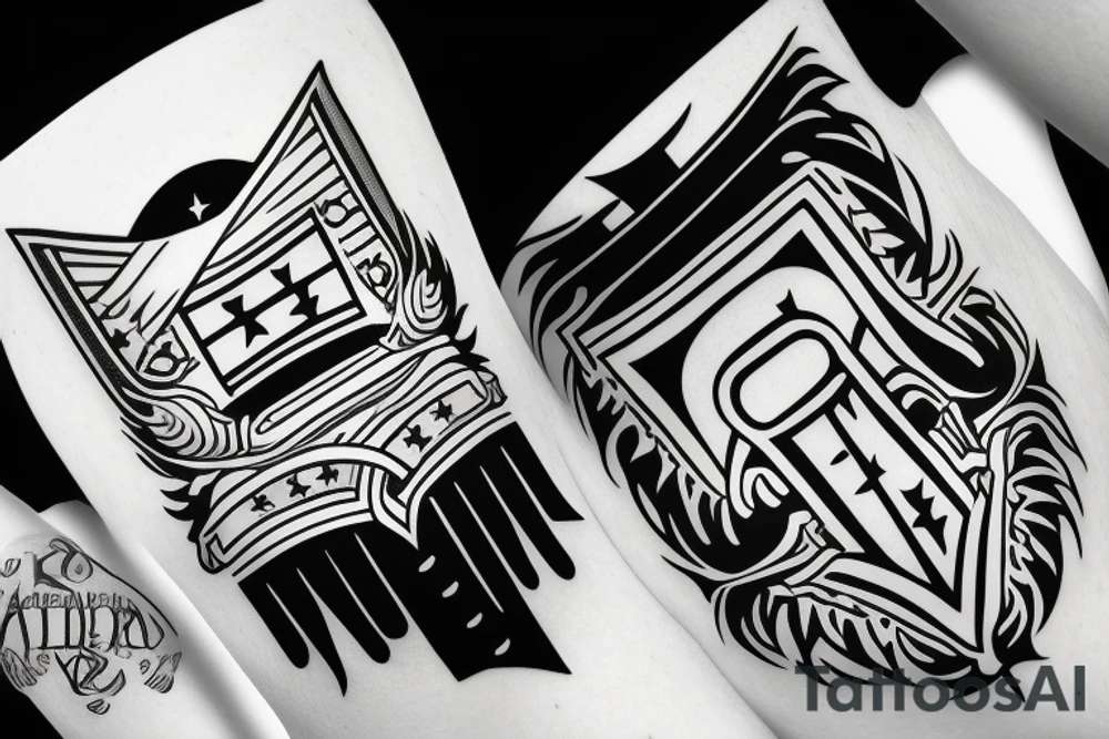 Bavarian flag modern tattoo idea