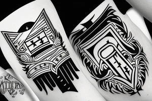 Bavarian flag modern tattoo idea