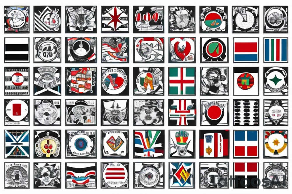 Bavarian flag modern tattoo idea