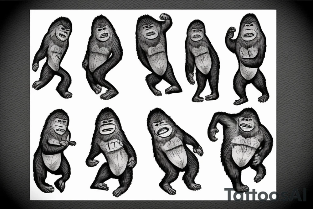 bigfoot dancing tattoo idea