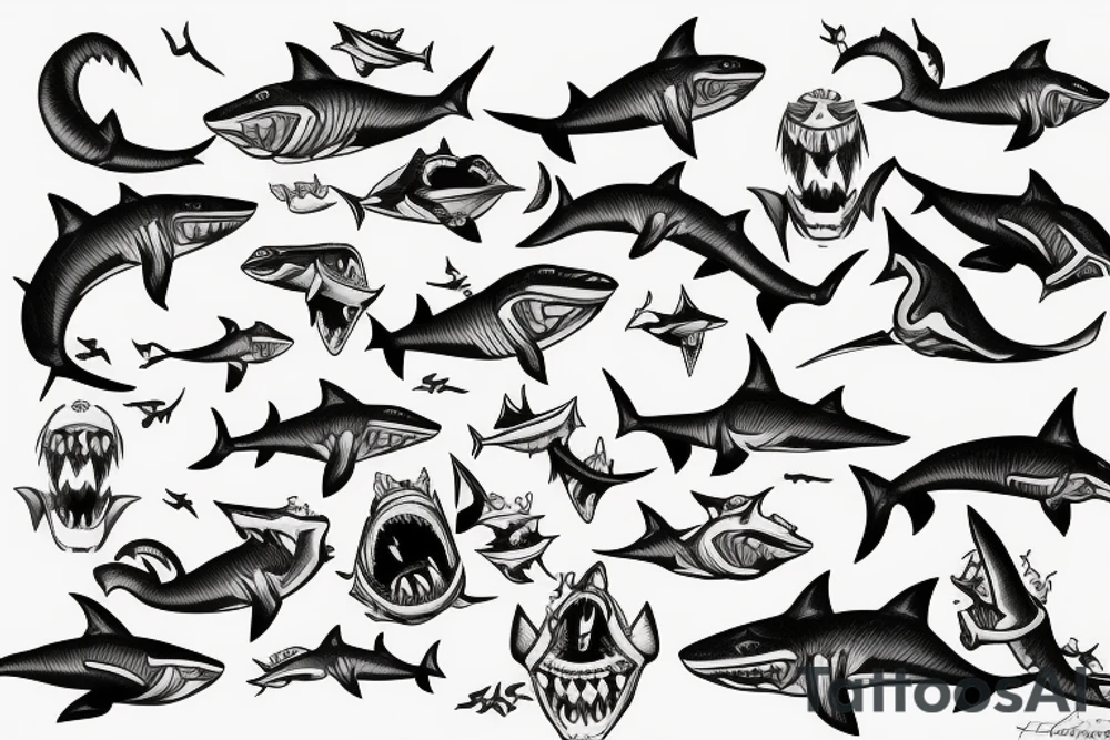 alpha shark tattoo idea