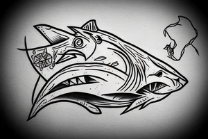 alpha shark tattoo idea