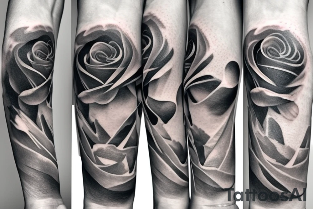 Rose of the winds having the sea as it's background tattoo idea