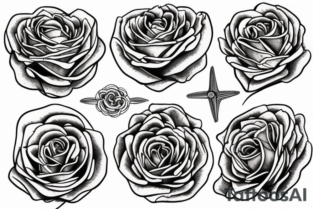 Rose of the winds having the sea as it's background tattoo idea