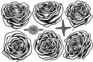 Rose of the winds having the sea as it's background tattoo idea
