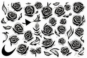 winds rose having the sea as it's background tattoo idea