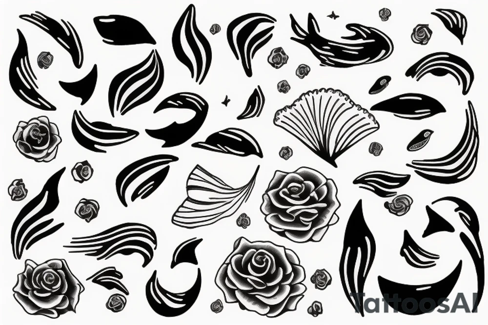 winds rose having the sea as it's background tattoo idea