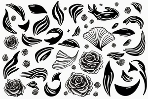 winds rose having the sea as it's background tattoo idea