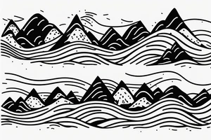 waves and mountains tattoo idea