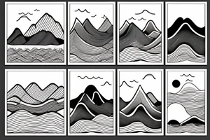 waves and mountains landscape tattoo idea