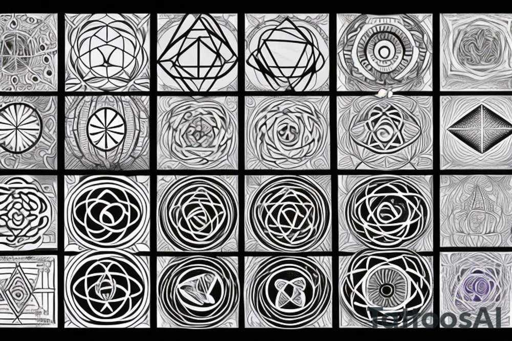 Sacred geometry, simple, around 4 to 5 inches. Symbolising freedom and self realisation. tattoo idea