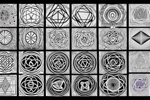 Sacred geometry, simple, around 4 to 5 inches. Symbolising freedom and self realisation. tattoo idea