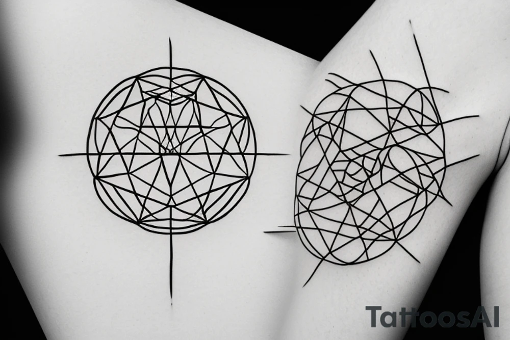 Sacred geometry, simple, around 4 to 5 inches. Symbolising freedom and self realisation. Simple line design. tattoo idea
