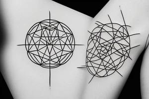 Sacred geometry, simple, around 4 to 5 inches. Symbolising freedom and self realisation. Simple line design. tattoo idea