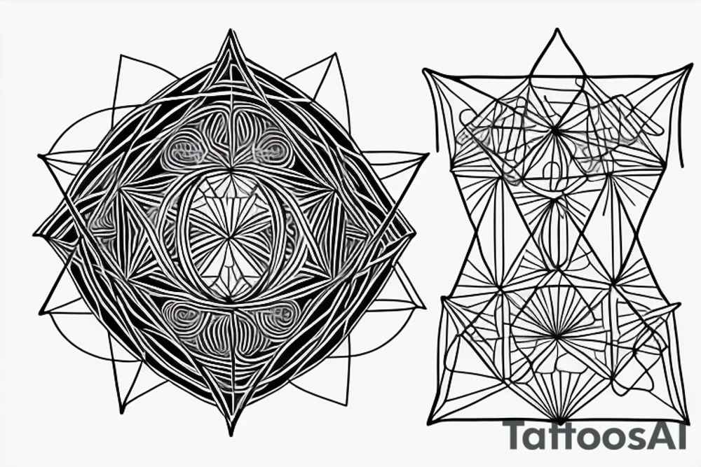 Sacred geometry, simple, around 4 to 5 inches. Symbolising freedom and self realisation. Simple line design. tattoo idea