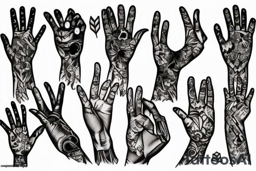 finger symbols tattoo idea