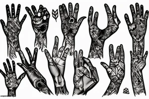 finger symbols tattoo idea