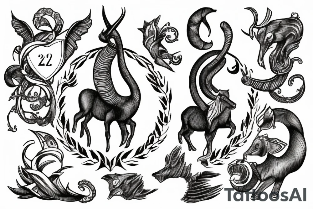 Zodiac sign Capricorn with date
14.01.2003 tattoo idea