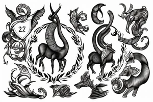 Zodiac sign Capricorn with date
14.01.2003 tattoo idea