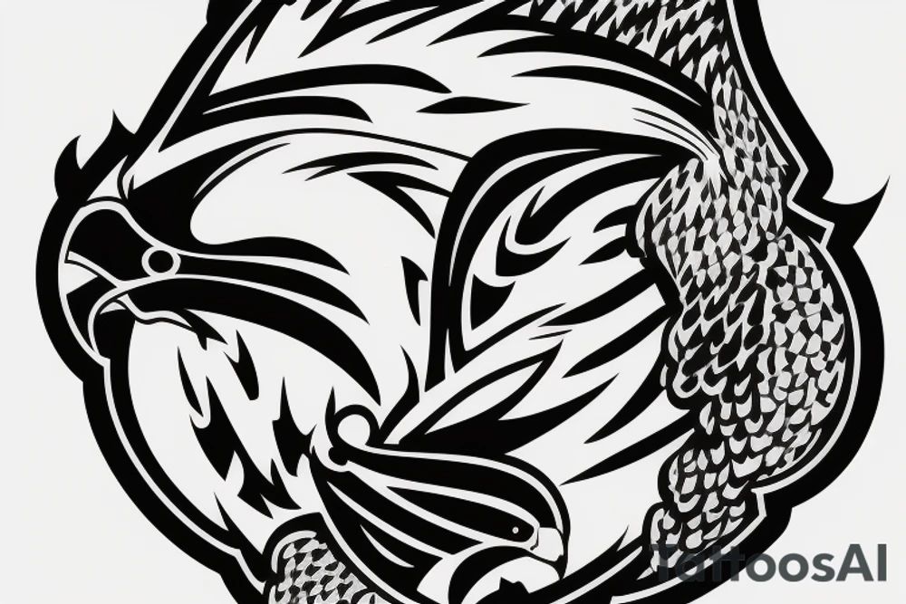 a glorious and strong falcon on a soccer ball tattoo idea