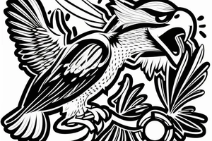 a falcon sitting on a football tattoo idea